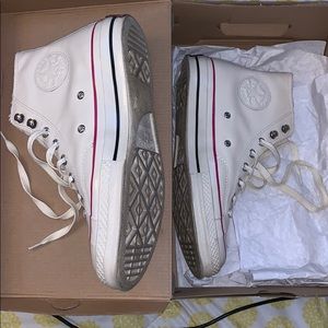 Cream leather Chuck 70 fur converse sz 9.5